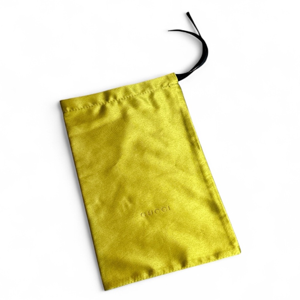 Gucci Yellow Gold Satin Eyeglass Drawstring Pouch